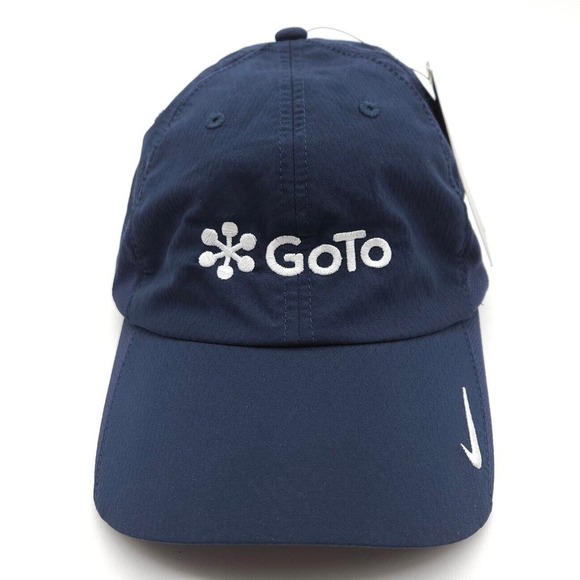 Nike Dri-Fit Heritage 86 Adjustable Strapback Golf Hat Baseball Dad Cap Blue New - Picture 2 of 8